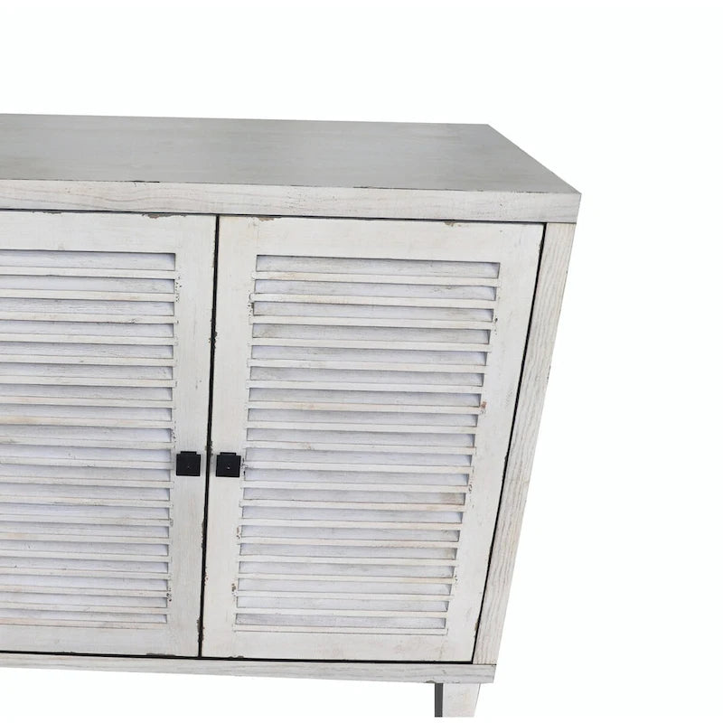 Holzschrank mit 4 Lamellentüren, Sideboard und Buffet