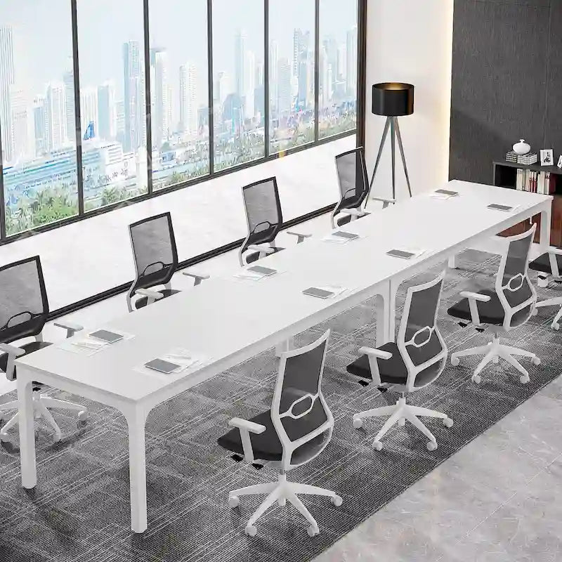 Juego de mesas de conferencias, reuniones y seminarios de 6.5FT para 8-12 personas (juego de 2)