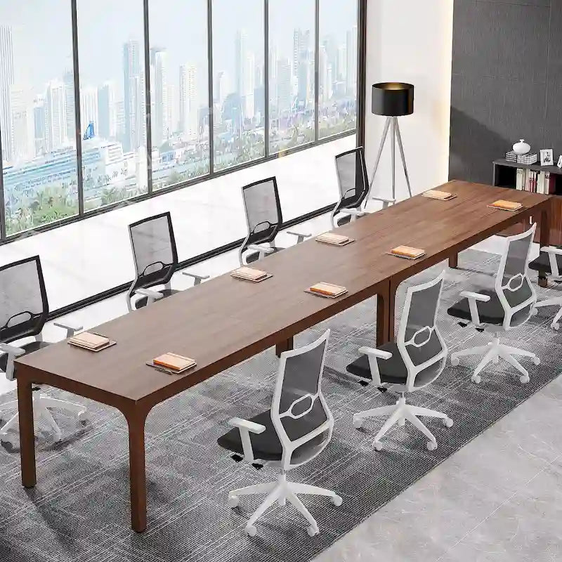 Juego de mesas de conferencias, reuniones y seminarios de 6.5FT para 8-12 personas (juego de 2)
