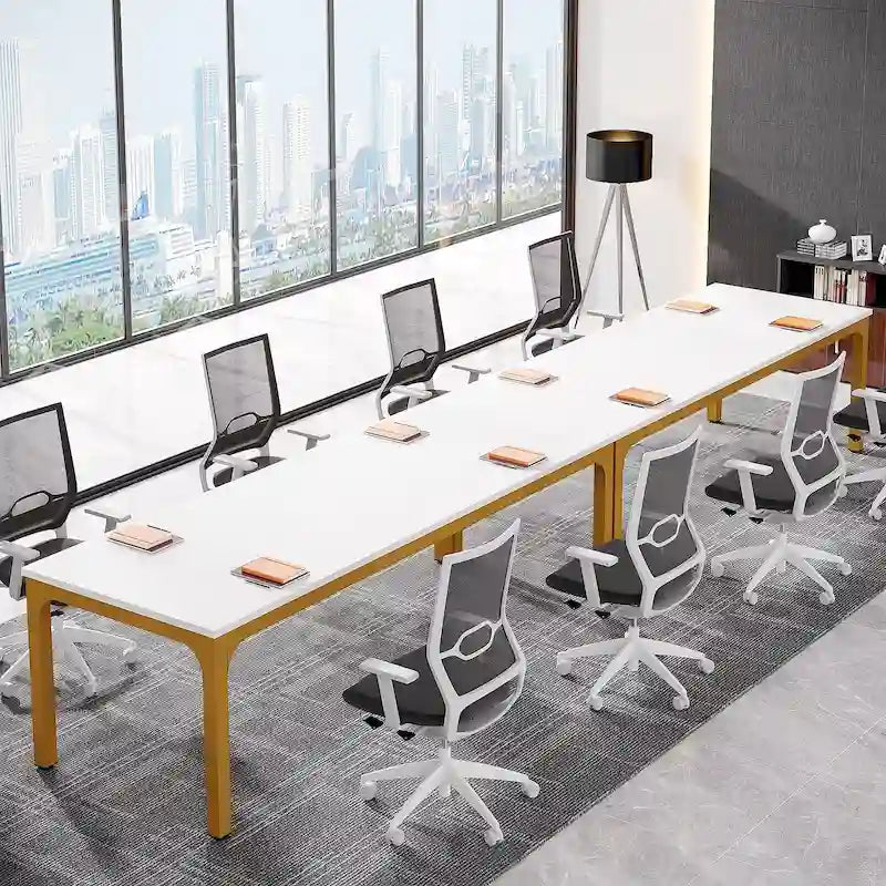 Juego de mesas de conferencias, reuniones y seminarios de 6.5FT para 8-12 personas (juego de 2)
