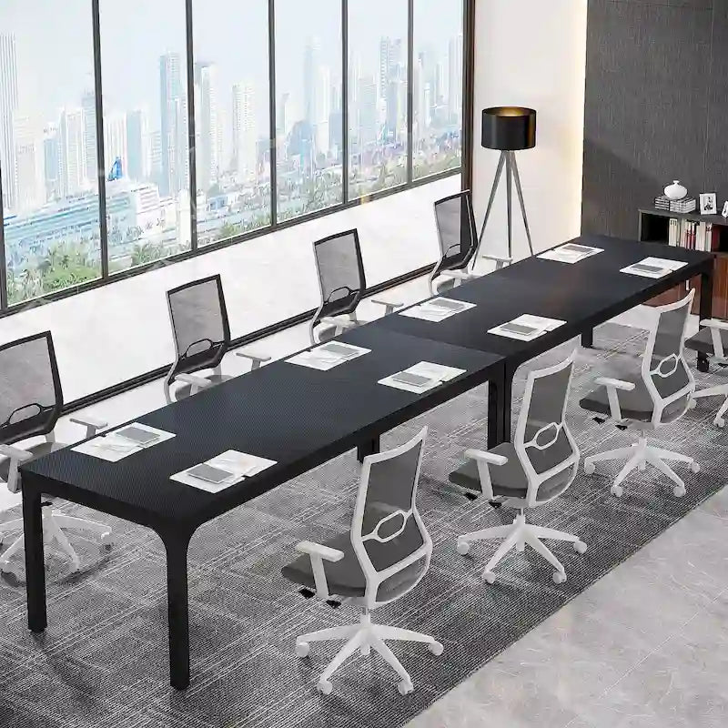 Juego de mesas de conferencias, reuniones y seminarios de 6.5FT para 8-12 personas (juego de 2)