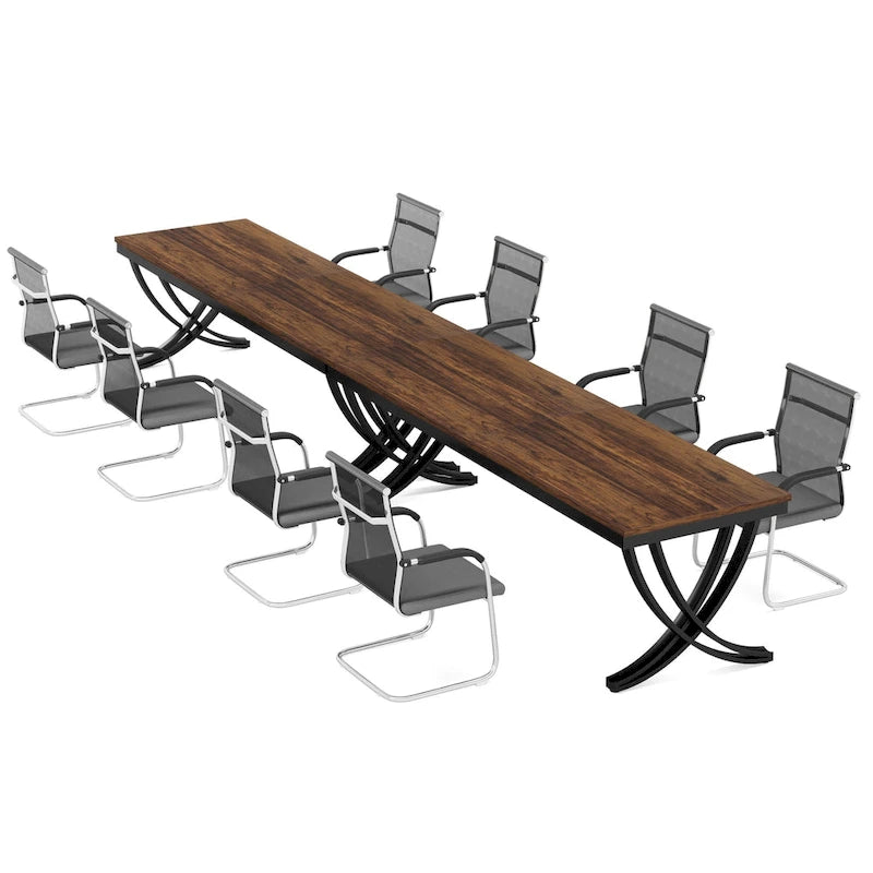 Juego de mesas de conferencias, reuniones y seminarios de 6.5FT para 8-12 personas (juego de 2)