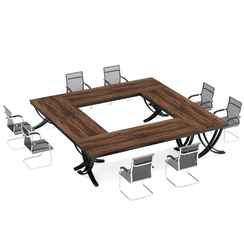 Juego de mesas de conferencias, reuniones y seminarios de 6.5FT para 8-12 personas (juego de 2)
