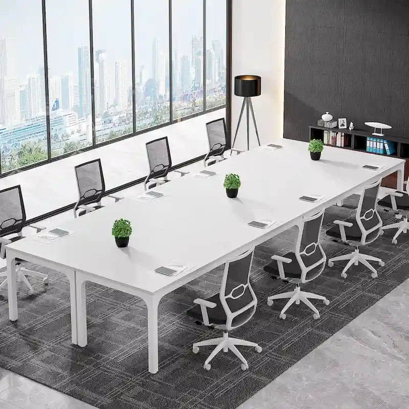 Juego de mesas de conferencias, reuniones y seminarios de 6.5FT para 8-12 personas (juego de 2)