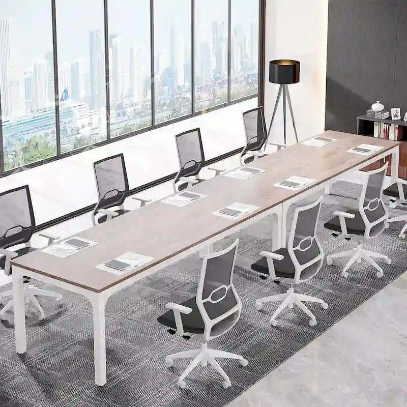 Juego de mesas de conferencias, reuniones y seminarios de 6.5FT para 8-12 personas (juego de 2)