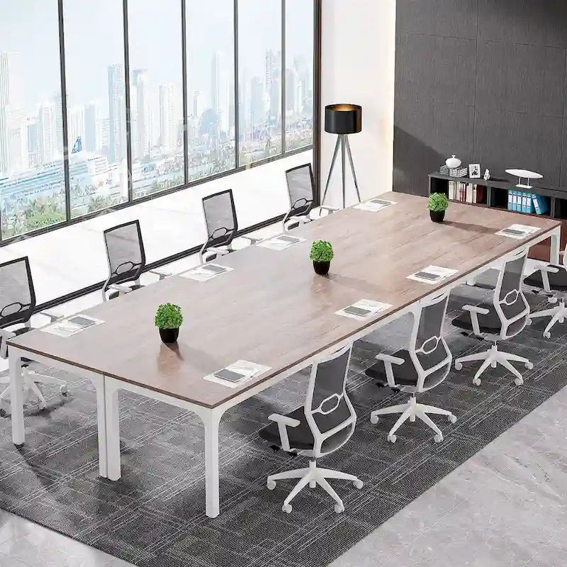 Juego de mesas de conferencias, reuniones y seminarios de 6.5FT para 8-12 personas (juego de 2)