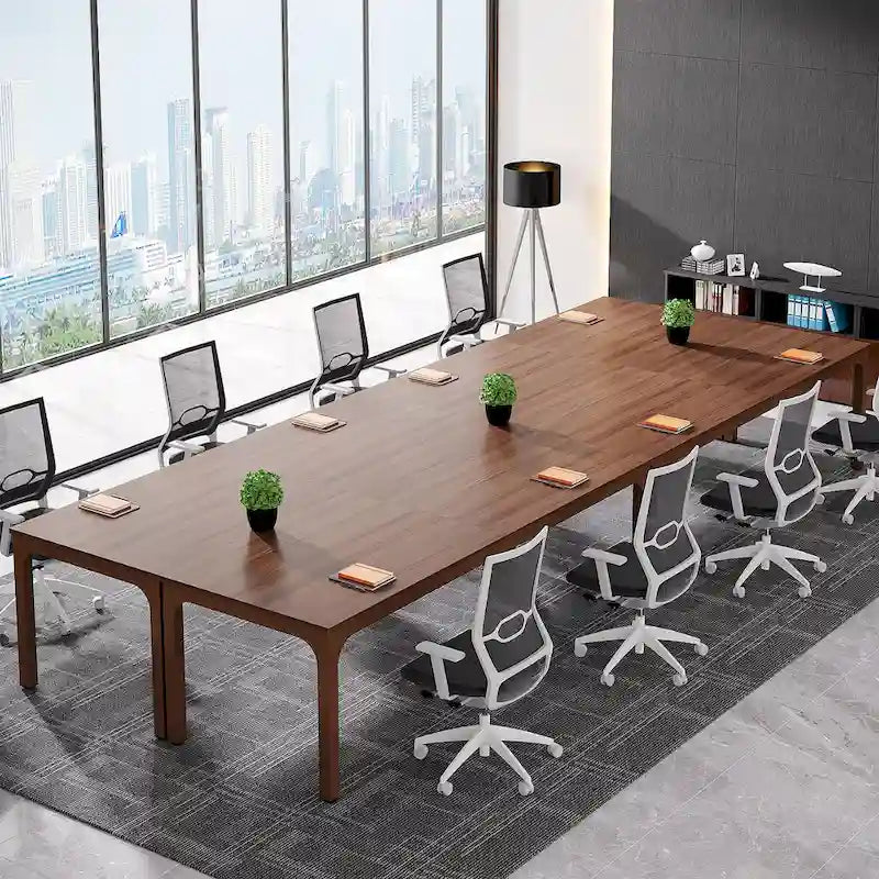 Juego de mesas de conferencias, reuniones y seminarios de 6.5FT para 8-12 personas (juego de 2)