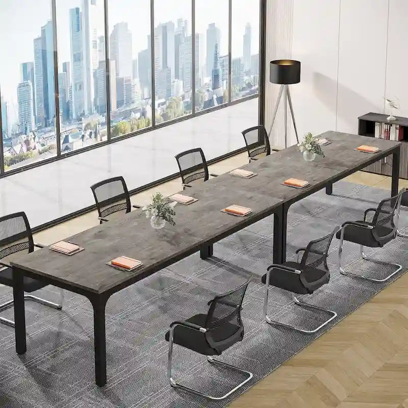 Juego de mesas de conferencias, reuniones y seminarios de 6.5FT para 8-12 personas (juego de 2)