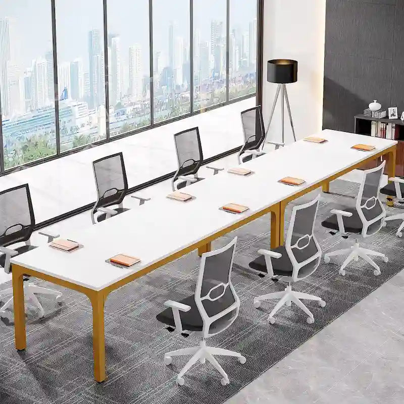 Juego de mesas de conferencias, reuniones y seminarios de 6.5FT para 8-12 personas (juego de 2)