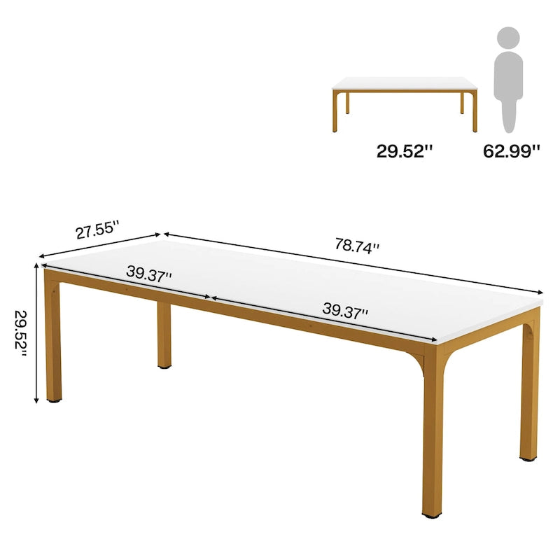 Juego de mesas de conferencias, reuniones y seminarios de 6.5FT para 8-12 personas (juego de 2)