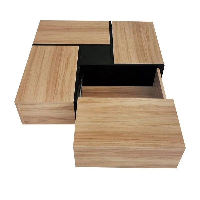 Mesa de centro de diseño único con tablero deslizante extensible