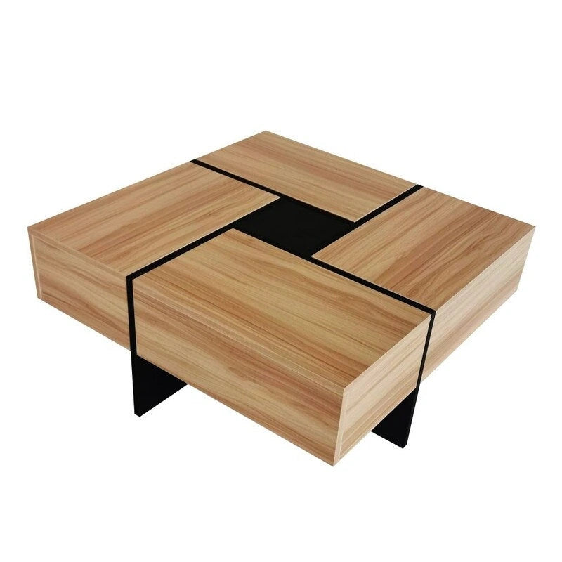 Mesa de centro de diseño único con tablero deslizante extensible
