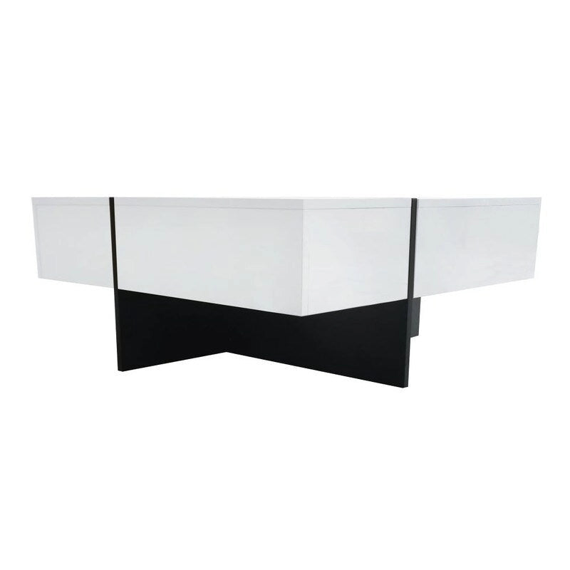 Mesa de centro de diseño único con tablero deslizante extensible