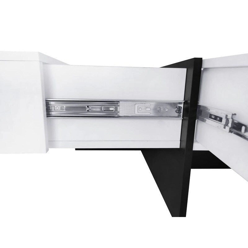 Mesa de centro de diseño único con tablero deslizante extensible