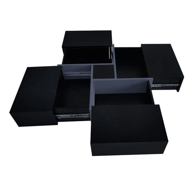 Mesa de centro de diseño único con tablero deslizante extensible
