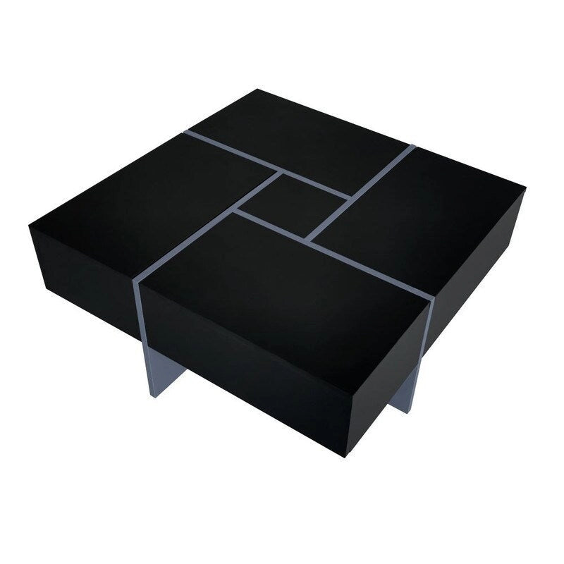 Mesa de centro de diseño único con tablero deslizante extensible