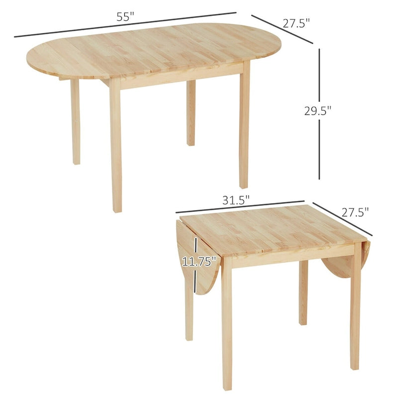 Mesas extensibles de madera maciza para espacios pequeños