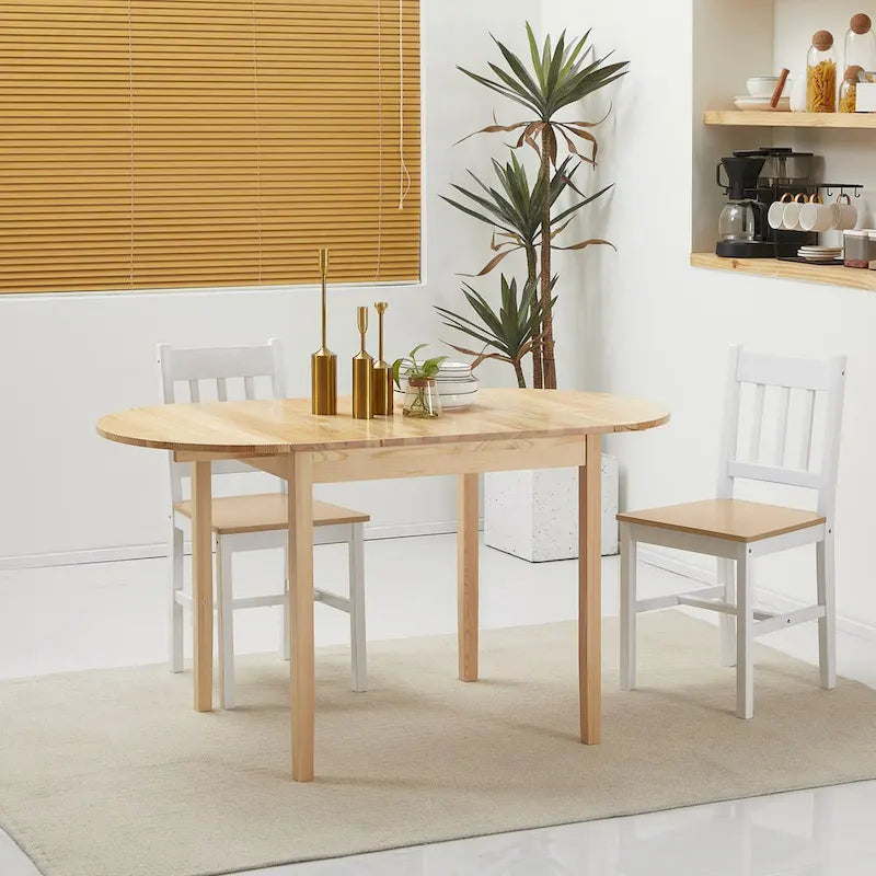 Mesas extensibles de madera maciza para espacios pequeños