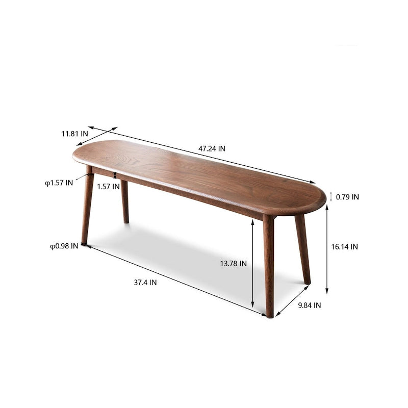 Banco de madera de roble natural para comedor o sala de estar