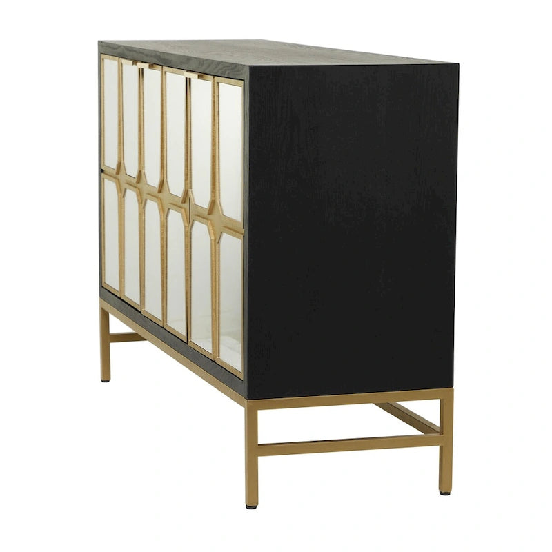 Holzschrank mit verspiegelter Front - Gold oder Schwarz
