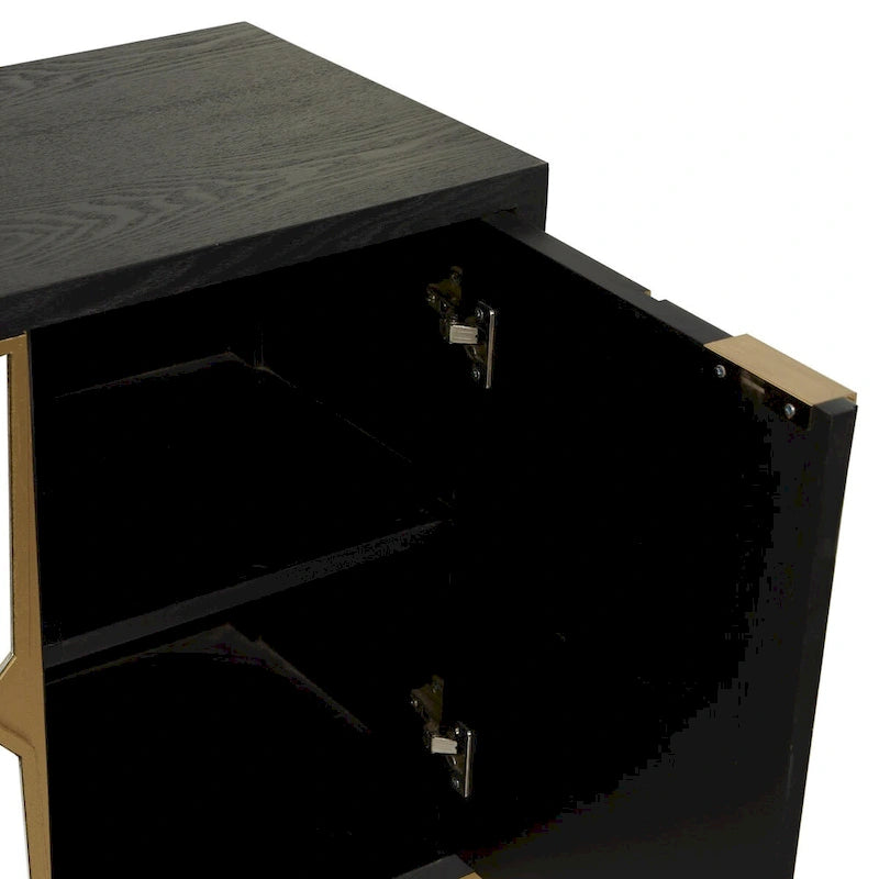Holzschrank mit verspiegelter Front - Gold oder Schwarz