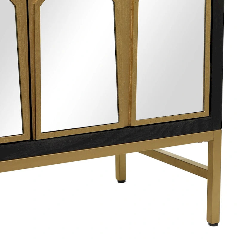 Holzschrank mit verspiegelter Front - Gold oder Schwarz