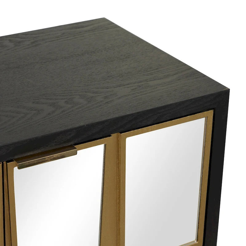 Holzschrank mit verspiegelter Front - Gold oder Schwarz