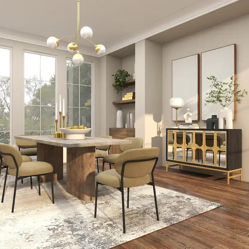 Holzschrank mit verspiegelter Front - Gold oder Schwarz