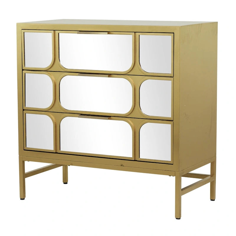 Holzschrank mit verspiegelter Front - Gold oder Schwarz