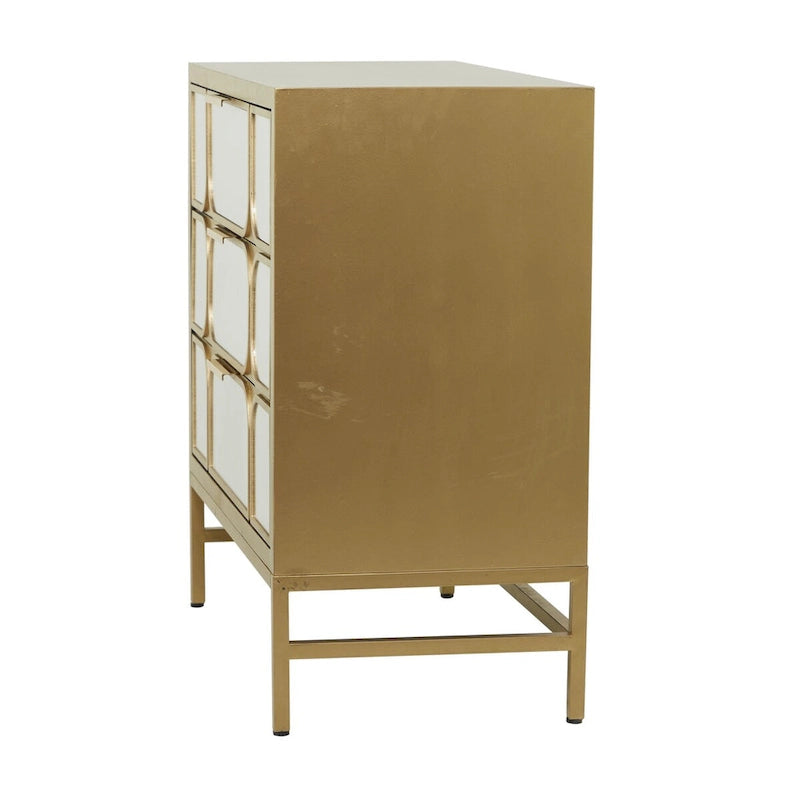 Holzschrank mit verspiegelter Front - Gold oder Schwarz
