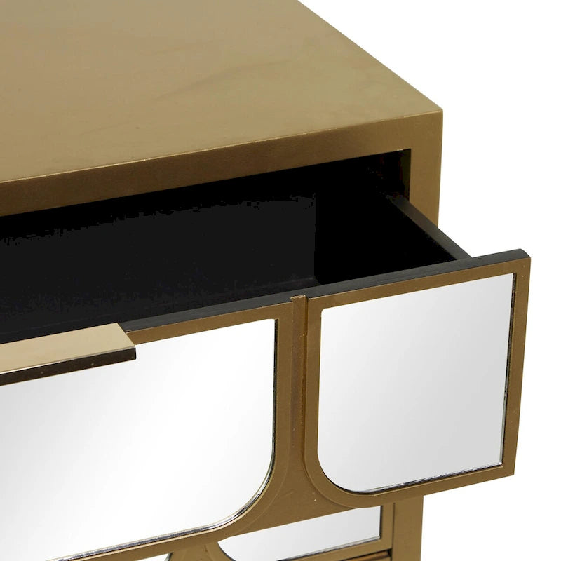 Holzschrank mit verspiegelter Front - Gold oder Schwarz
