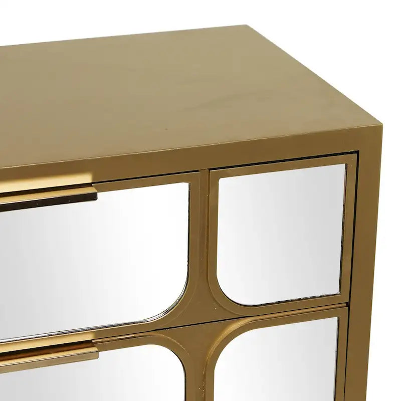 Holzschrank mit verspiegelter Front - Gold oder Schwarz