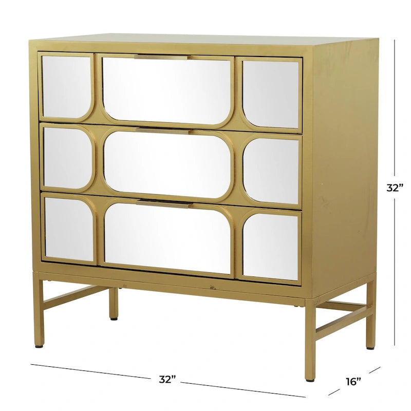 Holzschrank mit verspiegelter Front - Gold oder Schwarz