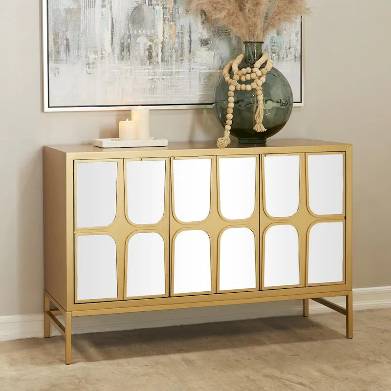 Holzschrank mit verspiegelter Front - Gold oder Schwarz