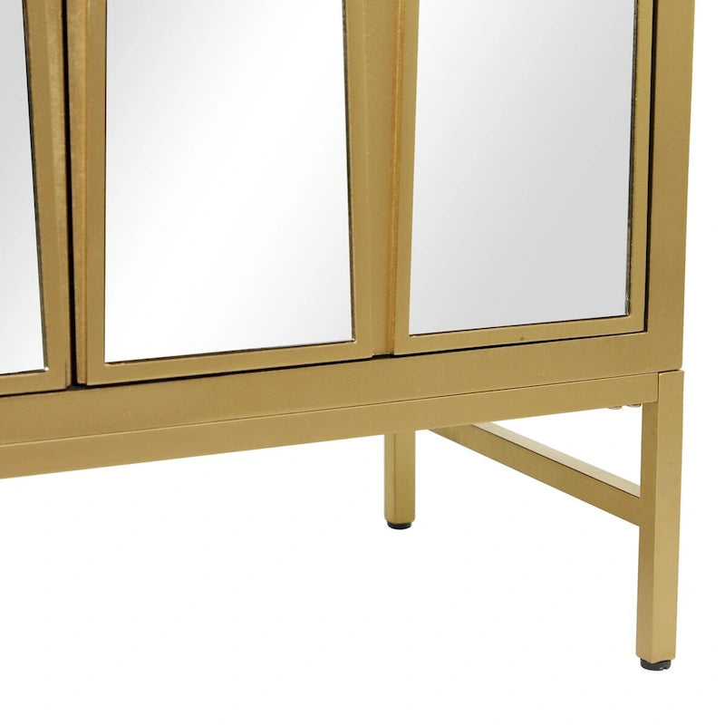 Holzschrank mit verspiegelter Front - Gold oder Schwarz
